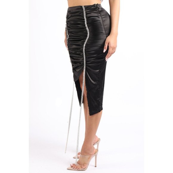 Women's Sexy Rhinestone Drop Stain Skirt Party Dance Club Bar Lounge Cocktail - Picture 9 of 12